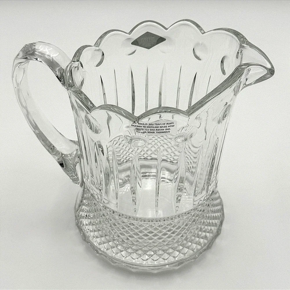 Shannon Crystal Godinger 24% Lead Crystal Pitcher 42oz Scalloped Rim Cut Crystal